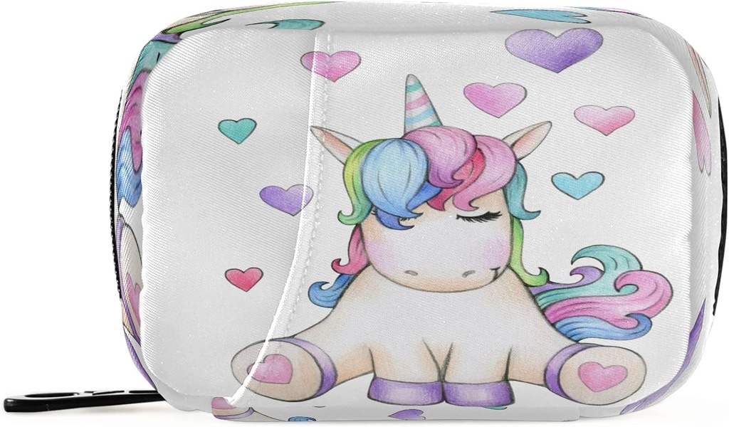 Fantasy Animal Unicorn Pill Box 7 Dag Pill sag Rejse Pill Organizer Bag med lynlås Portable ugentlige sag Kompakt størrelse for Vitamin Supplement Holder