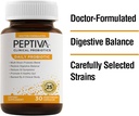 Peptiva Daily Probiotic, 25 milliarder CFU, Multi- Strain Probiotika, Lactobacillus Acidophilus, Bifidobacterium, fordøjelsesstøtte Supplement - 30 Tæl