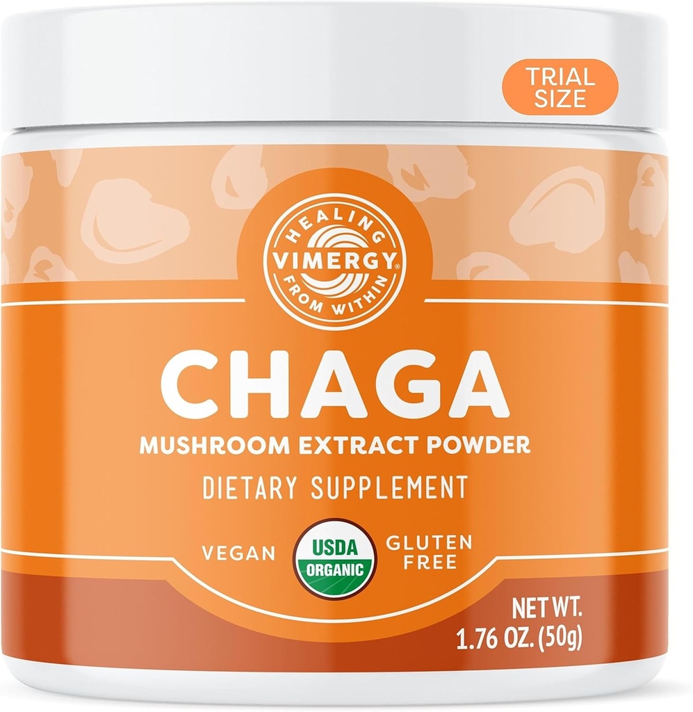 Vimergy Chaga Powder - Superfood Cellular Support * - Fordele Kardiovaskulær Sundhed * - USDA Certified Organic, Vegan, Gluten- Free - 33 Serveringer