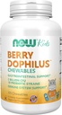 Now Foods Supplements, BerryDophilus ™ med 2 Millioner, 10 Probiotiske Strops, Xylitol Sødet, Strain Verified, 120 Chewables, emballage kan variere