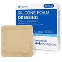 LotFancy Silicone Foam Dressing, 4 "x 4" (2,5 "x2,5" Pad), 5 Greve, Steril Bordered Adhesive Sown Dressing, Bed Sores, Leg ulcers Sown Care Bandage, Meget Absorbent, Vandtæt