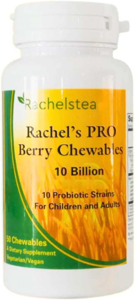 Rachels Pro Berry Chewables 10 Millioner stammer, gastrointestinale, Børn og voksne 50 tyggetabletter Stor smag