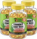 Sunshine Naturals Vitamin E og Aloe Vera Moisturizer. Hydrerende formel for tør hud, lindrende lindring, nourisation, og hudelasticitet. Fremmer blød, og Healthy- Looking Skin. 60 hætteglas. Pakning med 3