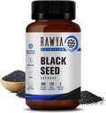 RAWYA Nutrition Black Seed Extract, Nigella Sativa, Black Cumin Seed Powder, 500 mg Hver, fremmer wellness, fleksibilitet, og strålende hud, Halal, Vegan, Pure & Natural Supplement - 120 Veganske kapsler