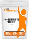 BulkSupplements.com Phosphatidylserin Powder - Phosphatidylserin Supplement, Sourced from Soy Beans - 300mg per serving (60mg af Phosphatidylserin), 500g (1.1 lbs) (Pack of 1)