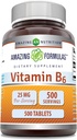 Amazing Formulas Vitamin B6 (Pyridoxin) 25 Mg Supplement Note 124; Tablets Note 124; Non- GMO Note 124; Gluten- Free