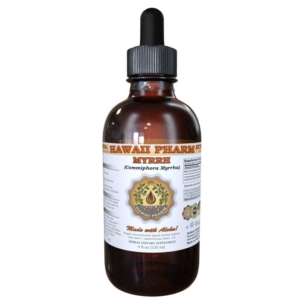 Hawaii Pharm Myrra Liquid Extract, Organic Myrra (Commiphora myrra) Tinktur Urtetilskud, Lavet i USA, 4 fl.oz