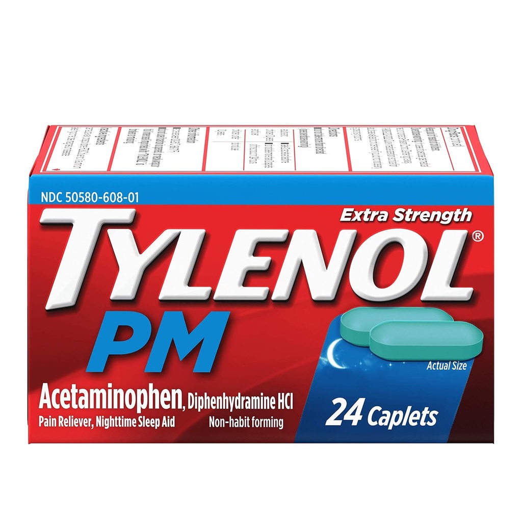 Tylenol- PM, ekstra styrke kapsler, 24 greve