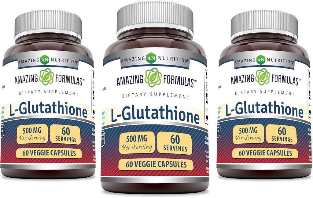 Amazing Formulas Reduceret L- Glutathione Supplement Note 124; 500 Mg Per Serving Note 124; 60 Veggie Kapsler Note 124; Non- GMO Note 124; Gluten Free Note 124; Made in USA