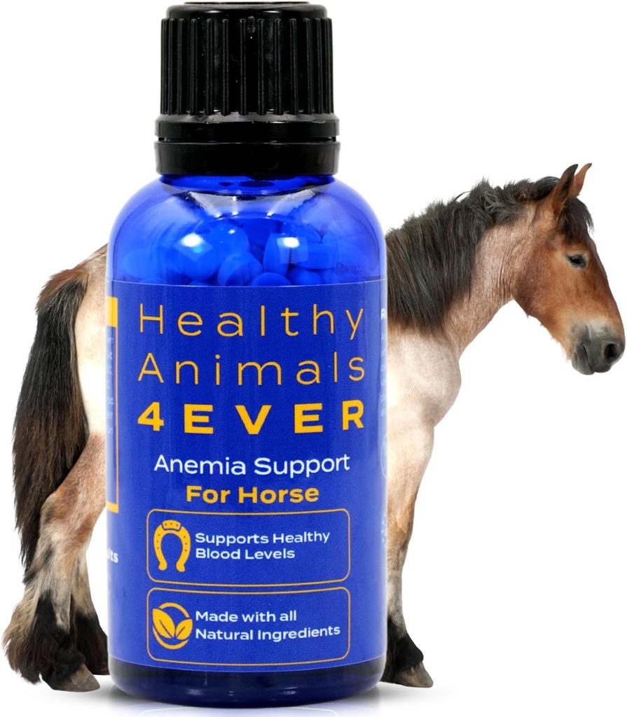 HA4E - Horse Anæmi Support - Hjælper med at forebygge sygdomme & parasitter - Meget effektiv, Natural Homøopatisk Supplement - 300 Tabletter