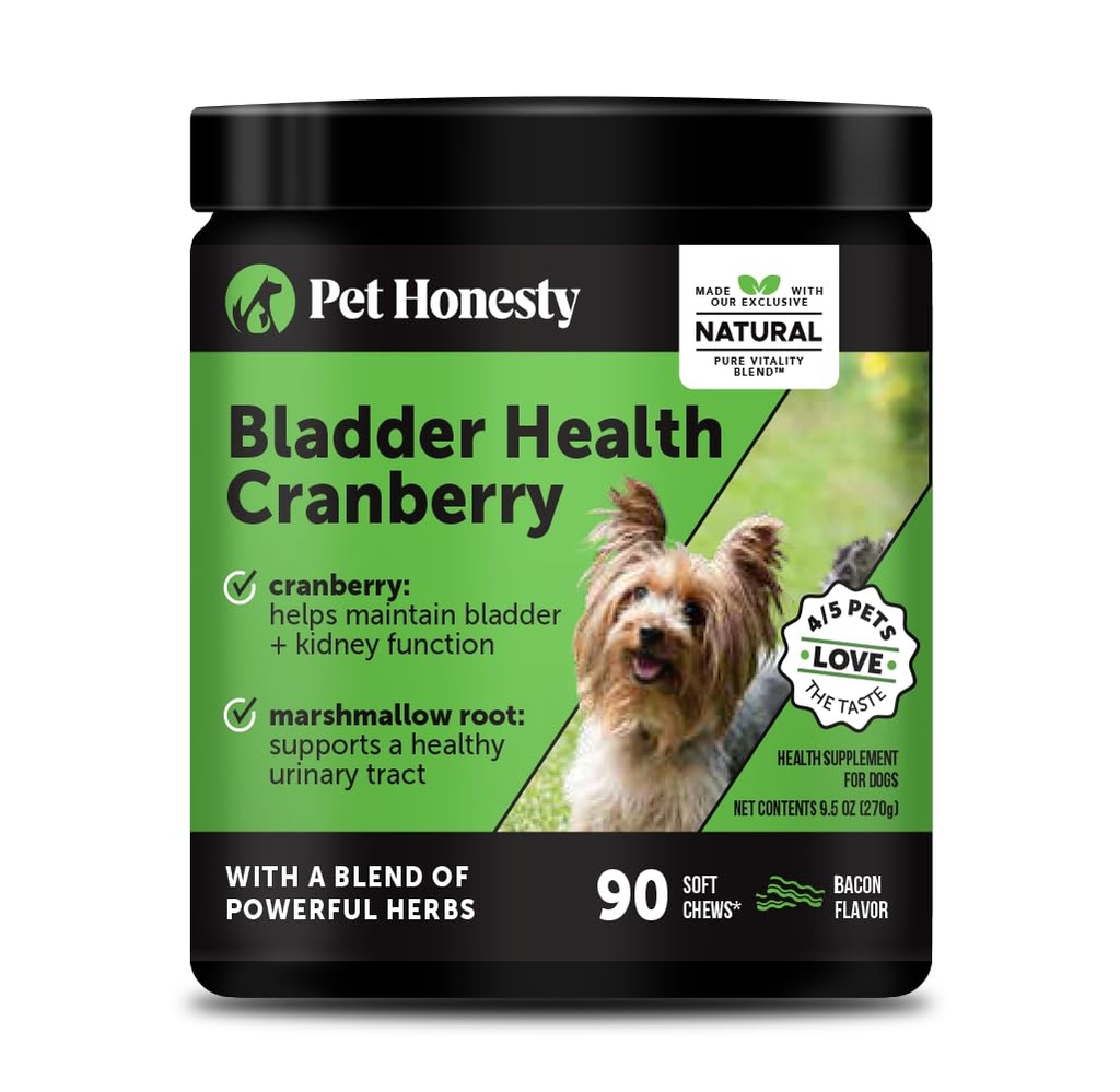 Cranberry Bstige Sundhed for hunde - Indeholder aktive ingredienser - Cranberry & D- Mannose til at hjælpe med at støtte hund urinveje sundhed, hund Bstige Support, & Nyre Støtte til hunde (Bacon)