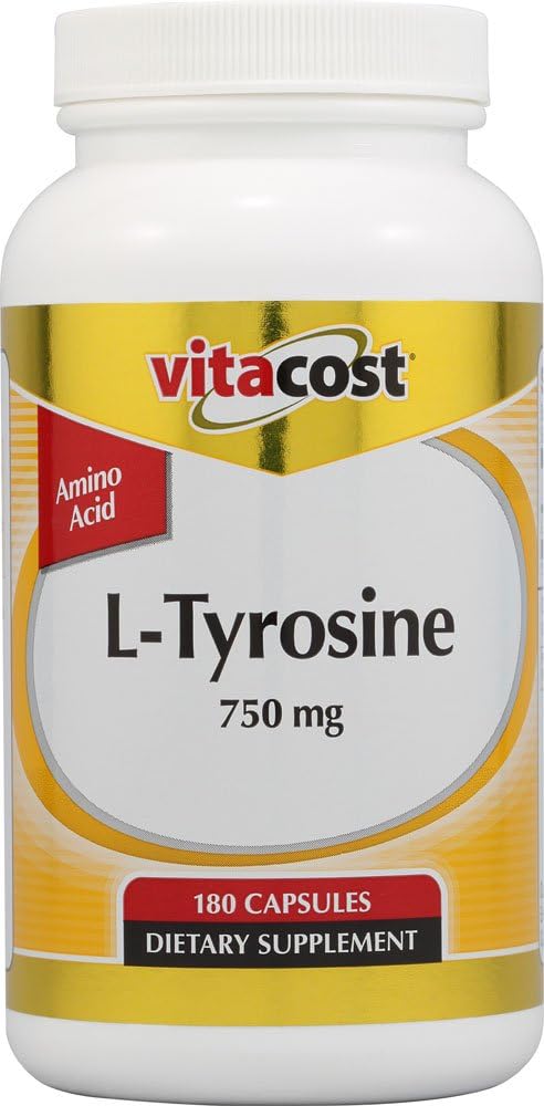 Vitacost L- Tyrosin - 750 mg - 180 kapsler