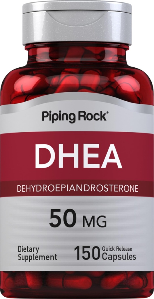 Piping Rock DHEA 50 mg | 150 Capsules | for Men and Women | Dehydroepiandrosterone Supplement | Non-GMO, Gluten Free