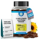 Solsikke Lecithin 1200 mg, Milk Flow, Soy- Free & Non- GMO Support til ammende mødre Unblocks Clouged Milk Ducks, Brain, Nerve & Lever Sundhed, Phospholipid- Rich for Mother 100 Softgel