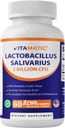 Vitamatisk Lactobacillus Salivarius 2 milliarder per DR Capsule - 60 Greve - fordøjelsesstøtte - Lavet med Prebiotic Inulin Fiber (1 flaske)
