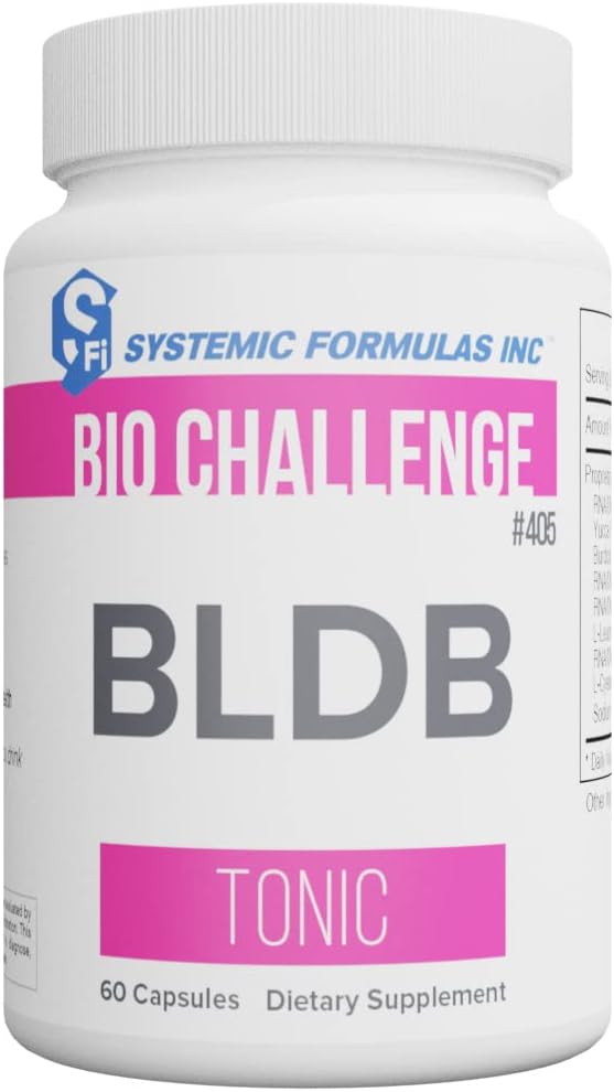 Systemiske formler BLDB Tonic 60 Capsules Bio Challenge # 405. Blood Health. Indeholder lever, nyre, milt og hæmoglobin væv.