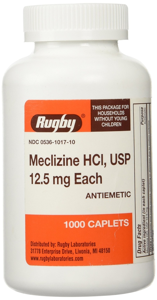MECLIZINE TABS 12, 5 MG OTC * RUG Størrelse: 1000