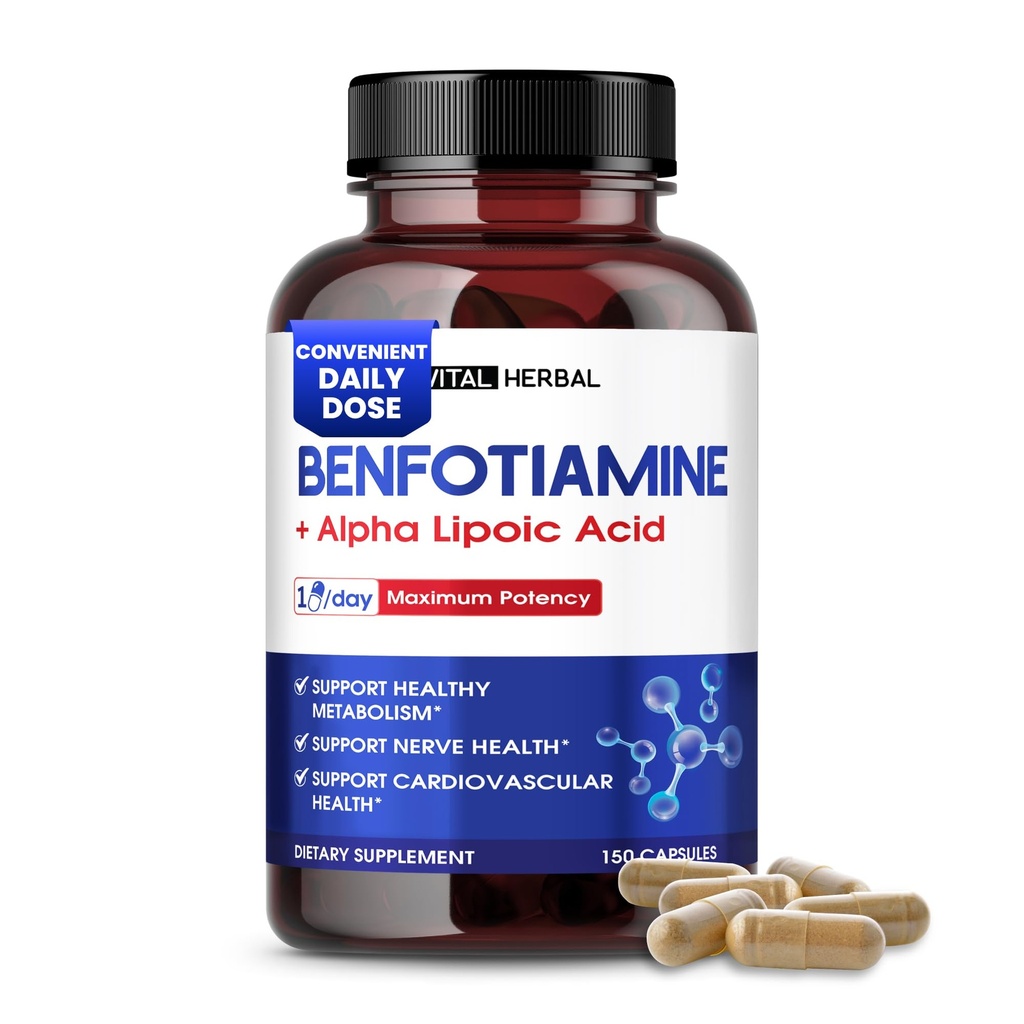 VARME HERBAL Liposomal Benfotiamin med alpha lipoinsyre - maksimal Potency- Support Sund Metabolisme - Lavet i USA