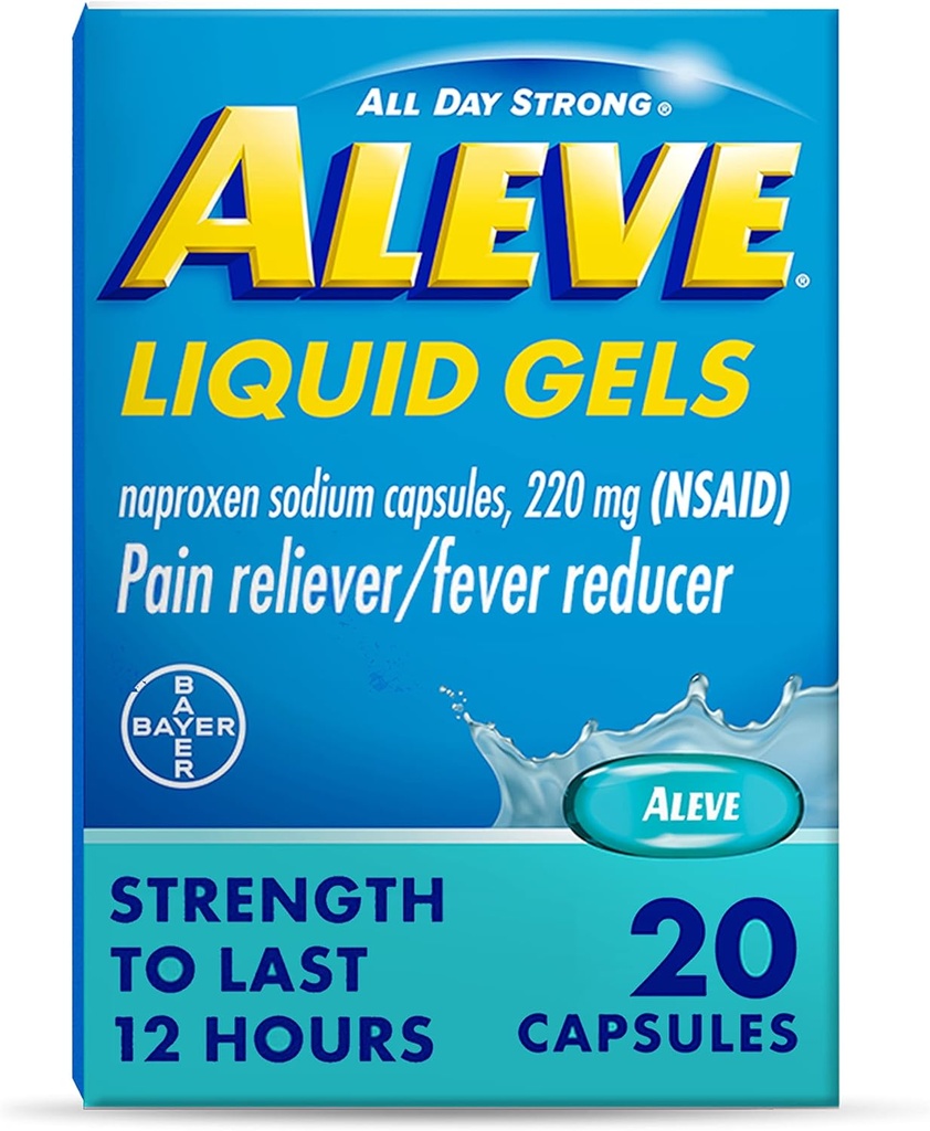 Aleve Pain Reliever & Fever Reducer flydende geler, Naproxen Natrium, Smerte Relief, 20 Greve