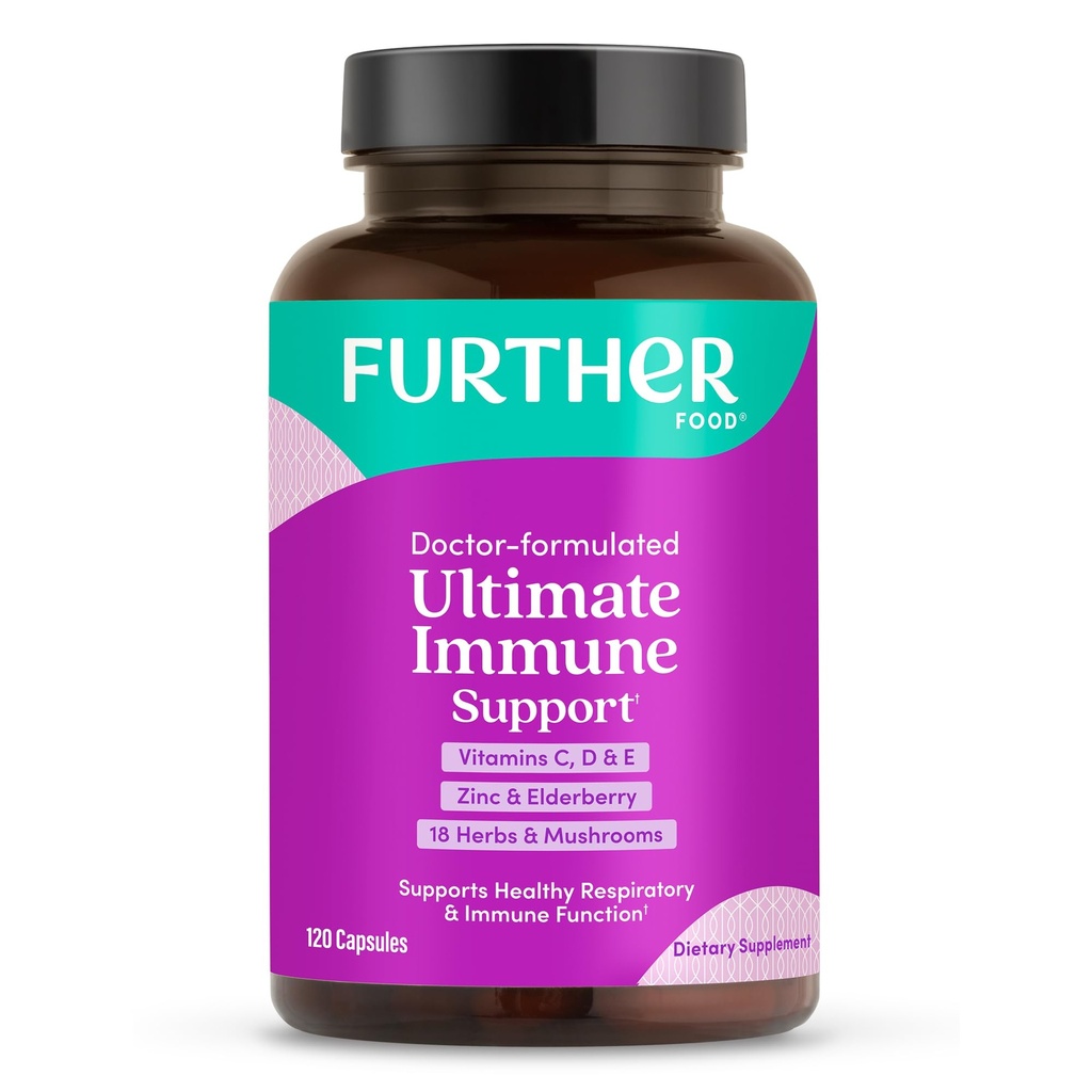 Yderligere fødevarer ultimative immunforsvar C, D, E og Zink + Natural Immunity Booster Multivitamin Herbal Supplement Elderberry & Echinacea, Daglig immunforsvar & antioxidant Support.