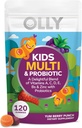 OLLY Kids Multivitamin & Probiotic Gummy, Digestive Support, Vitamins A, D, C, E, B, Zinc, Chewable Supplement, Berry Flavor, 60 day supply - 120 Count