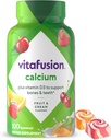 Vitafusion Chewable Calcium Gummy Vitaminer til ben og tænder Support, Calcium Gummies, Frugt og fløde Flavor, 100 Greve, 50 Day Supply