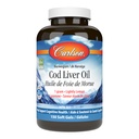 Carlson - Cod lever olie perler, 460 mg Omega- 3s + vitaminer A & D3, Wild- Fanget Norwegian Arctic Cod- Lever Oil, bæredygtigt syret Nordic Fish Oil Kapsler, Lemon, 150 Soft Gels