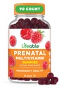 Levende Prenatal Multivitamin med Jern og Cholin • 124; Great Tasting prænatal Vitaminer til kvinder • 124; Vegetar Ikke-GMO prænatal Gummy • 124; 90 Gummier