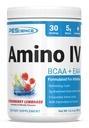 PEScience Amino IV BCAA & EAA Powder, Essential Aminosyrer, Taurine, Elektrolytter til hydrering og muskel Inddrivelse, Sukker fri for mænd og kvinder, Post træning - Strawberry Lemonade, 30 Servere
