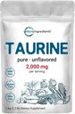 Micro Ingredients Taurine Powder Supplement Б124; 1 KG, 2000mg Per Serving Б124; Unflavored Б124; 100% Pure, Let Absorbed Free Form Б124; Essential Aminosyrer til motion, energi, & Heart Support