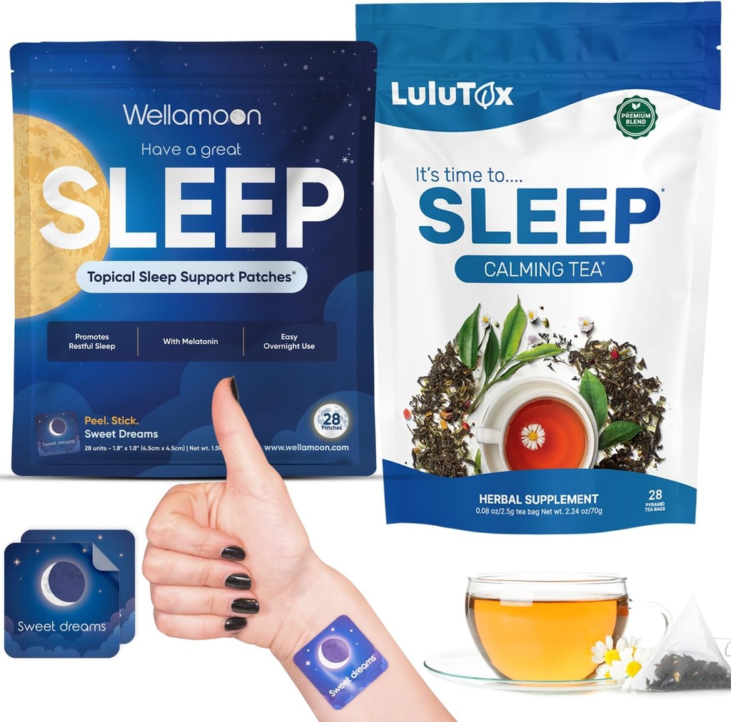Wellamoon Sleep Patches & Lulutox Sleep Tea Bundle (28 Patches & 28 Servering)
