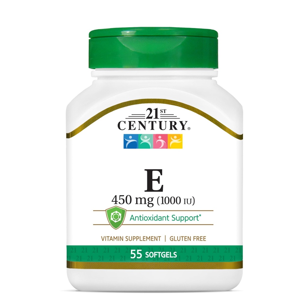 21. århundrede E 1000 I.U. (dl-Alpha) Softgels, 55-greve
