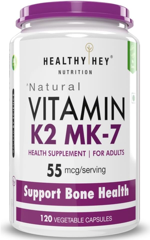 Generisk ATS Vitamin K2; 100% Vegetarisk Vitamin K2 Fordele i ben sundhed - 55mcg - 120 Vitamin K27 kapsler