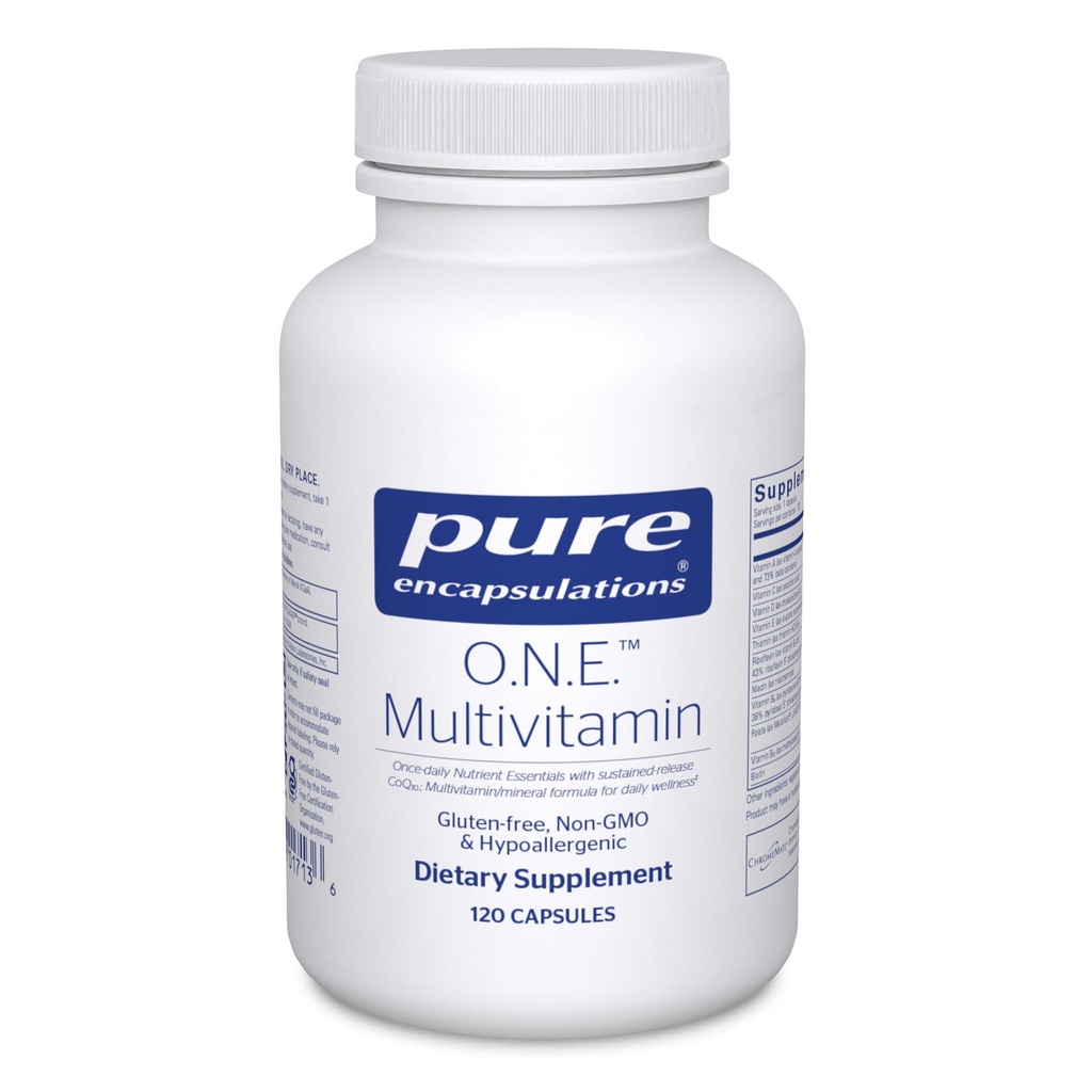 Ren indkapsling O.N.E. Multivitamin - En gang daglig Multivitamin med antioxidant Complex Metafolin, CoQ10, og Lutein til støtte Vision, Kognitiv funktion, og cellulær sundhed * - 120 kapsler