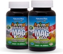 NaturesPlus Animal Parade MagKidz, Natural Cherry Flavor - 90 Animal- Shaped, Chewable Tablets - Pack of 2 - Bone & Muscle Health Support - Non- GMO, Vegan, Gluten Free, Sugar Free - 90 Total Servering