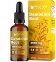 Mælkebøtte Root Extract Drops 2000mg (Taraxacum officinale L.) Urtetilskud Absorber Bedre end kapsler, 1 Måned Supply, 84 Servering, Alkohol- Free Tincture - 2 Oz, Pack of 1