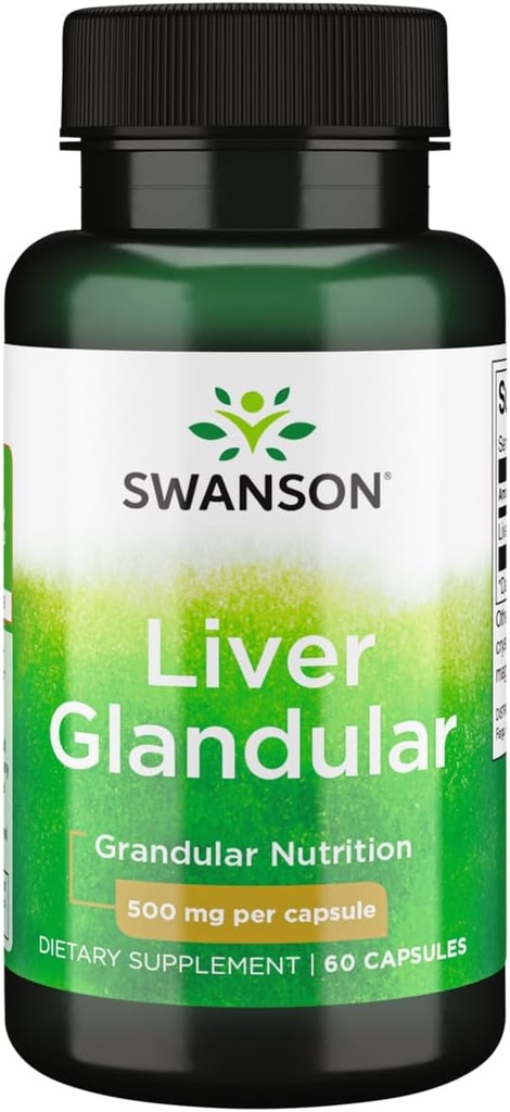 Swanson Lever Glandulær 500 Milligram 60 Kapsler