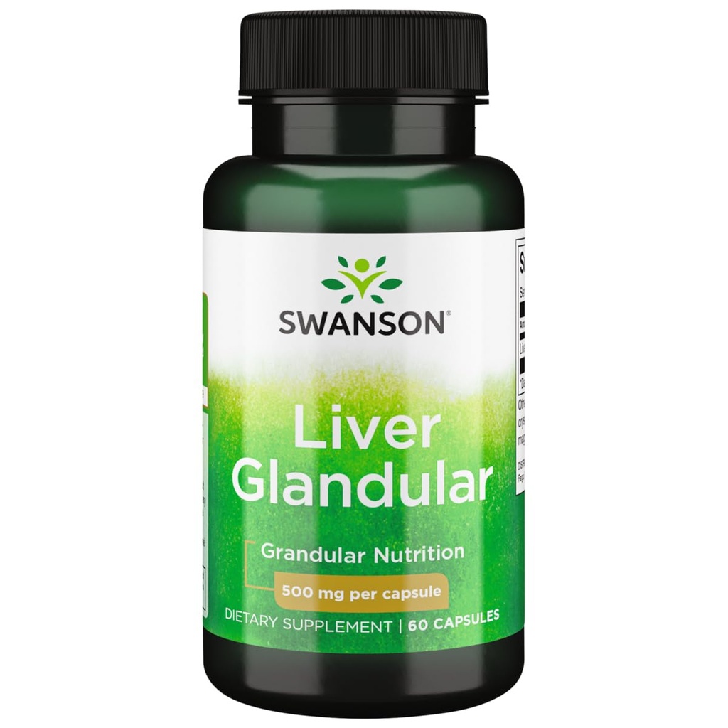 Swanson Lever Glandulær 500 Milligram 60 Kapsler