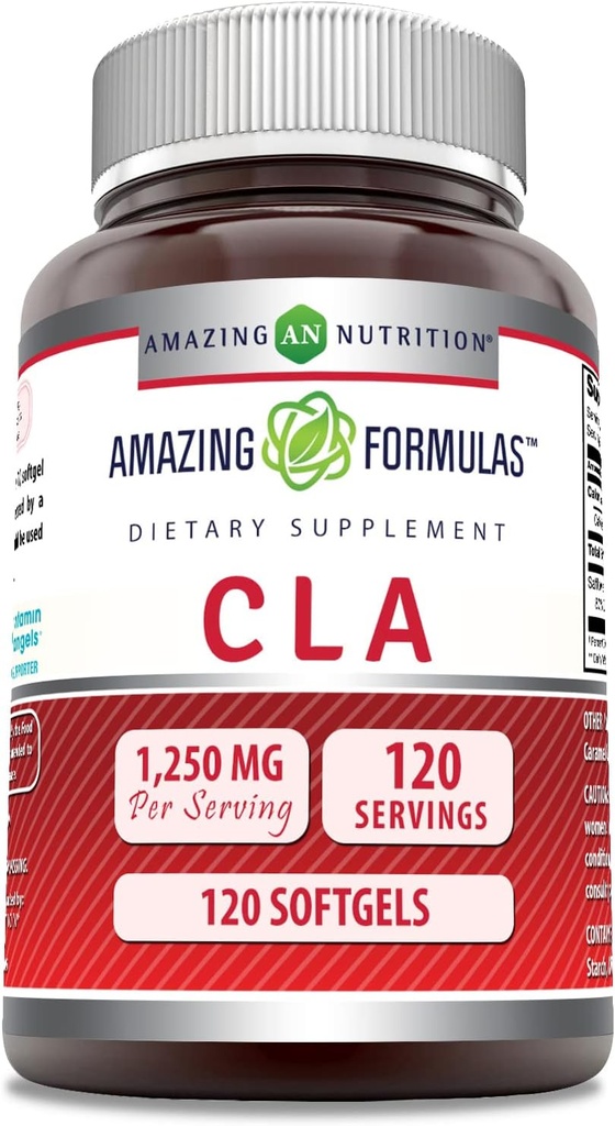 Amazing Formulas CLA (Conjugated Linoleic Acid) 1250 Mg | Softgels Supplement | Non-GMO | Gluten-Free | Made in USA (1 Pack | 120 Count)