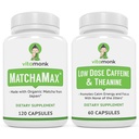 VitaMonk Energy & Focus Bundle: MatchaMax Organic Japansk Matcha Kapsler Lav dosis Koffein og Theanin
