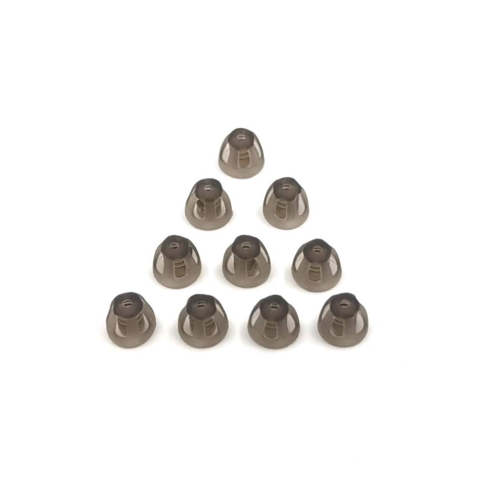 Høreapparat Domæner Smoky Gray Tips Ørestykker Komfortabel til åben Fit BTE Lydforstærker PSAP Kit Usynlig, undtagen RIC 5mm (S * 10)