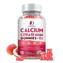 Calcium Citrate 1200mg med vitamin D3 Gummies, Calcium Gummies med vitamin D3 for kvinder & mænd, Cal Magnesium Zink til ben Muskel Healthy- Natural White Peach Flaver - 30 dages forsyning