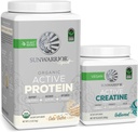 Sunwarrior Vegan Protein Powder USDA Økologisk Mesterskab 124; 20 Servere Kage Batter Flavored & Creatin Monohydrat Powder Mesterskab 124; 60 Servere Unflavored