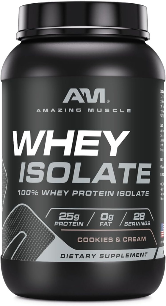 Amazing Muscle Whey Protein Isolate Powder Budd124; 25 Bedste Protein Per Serving