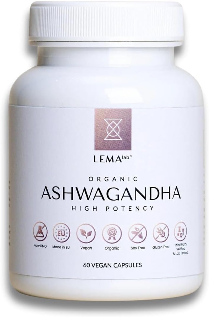 LEMALAB Organic Ashwagandha, 60 Veganske kapsler til Samlet Wellness