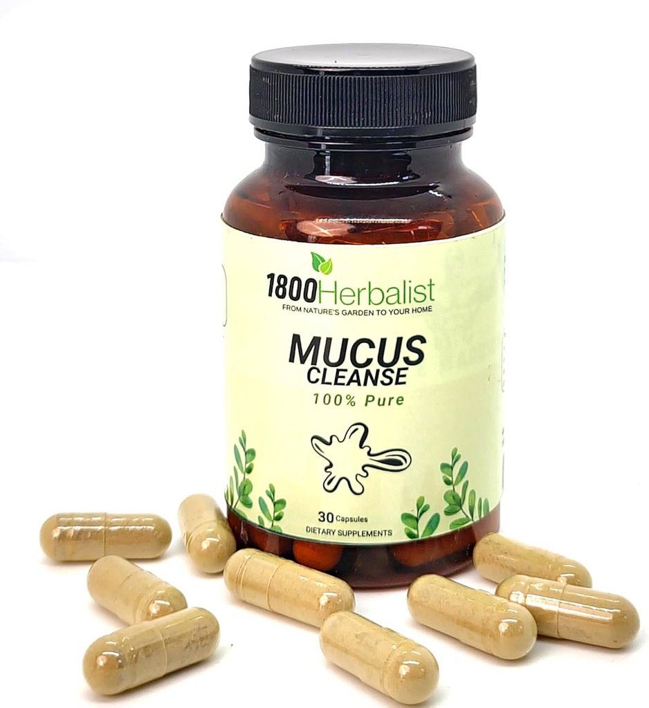 1800Herbalist Mullein Blend med naturlige botanicals til daglig wellness support, Plantbaserede kapsler med Mullein Extract - 30 Greve