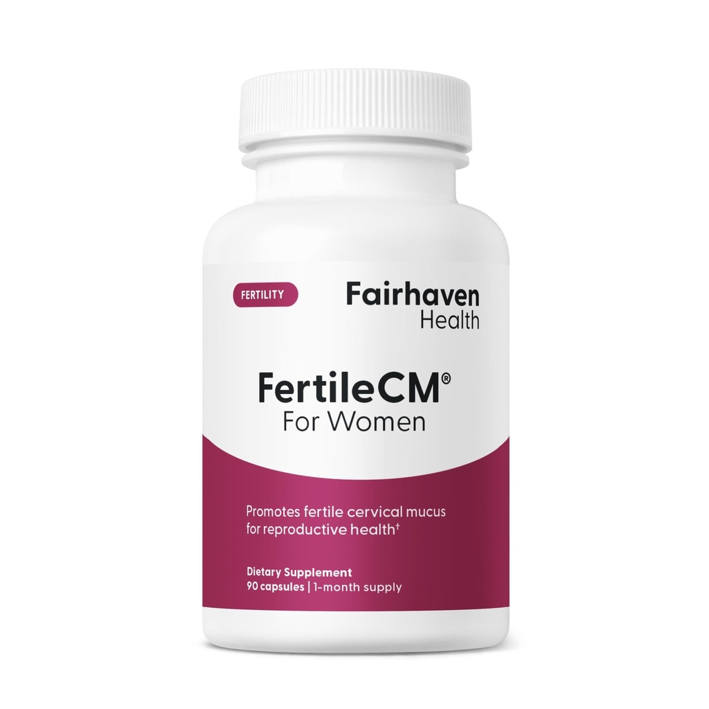 Fairhaven Health FertileCM Fertilitet supplement til kvinder, kapsler - Fertile Cervical Mucus, Ovulationscyklus, omfatter L- arginin, N- acetyl- cystein, Grape Seed Extract og C-vitamin - 90 kapsler