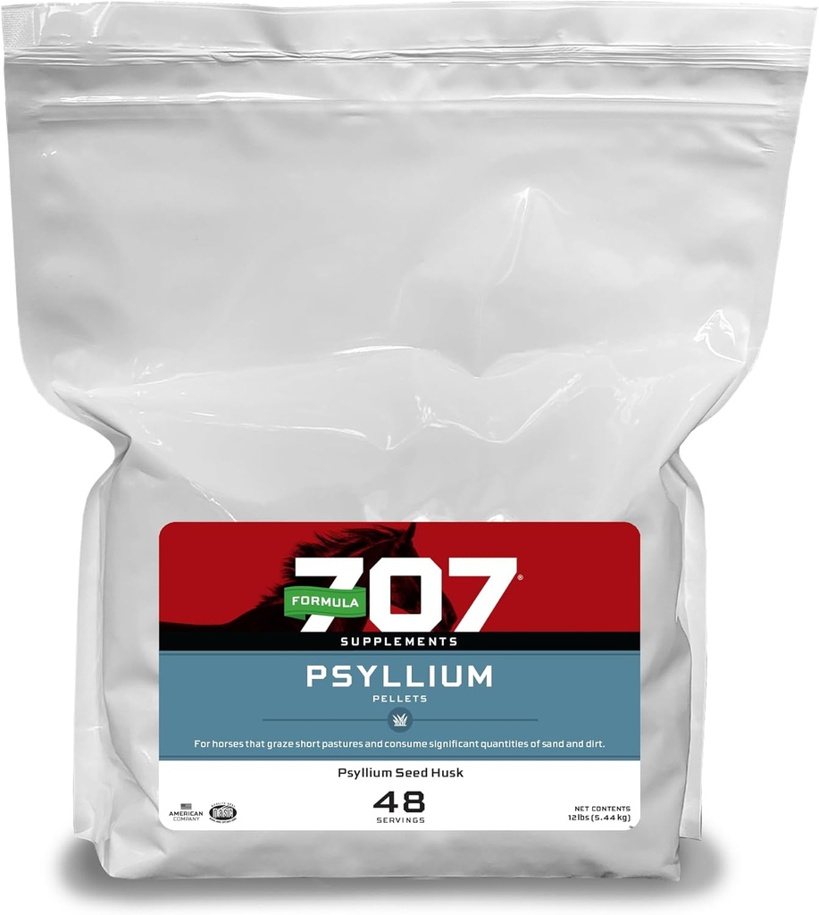 Formel 707 Psyllium Pellets Equine Supplement (12lb Bucket - 48 dages forsyning)