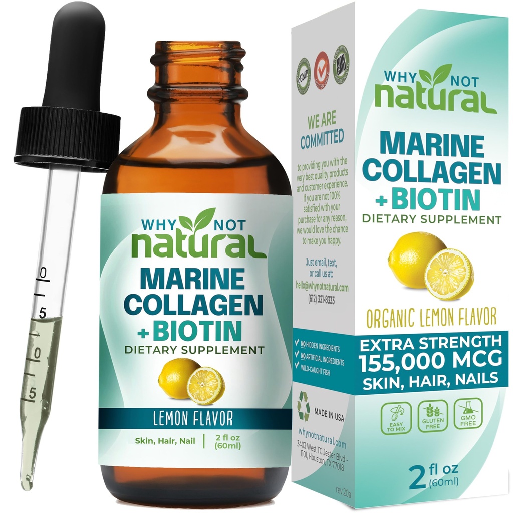 Hvorfor ikke naturlige flydende Collagen Plus biotin dråber til kvinder og mænd - supplement til hår, hud og negle