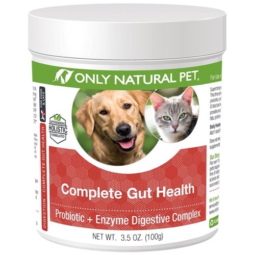 Kun Natural Pet Complete Gut Health Complex - Probiotika & fordøjelsesenzymer supplement til hunde & katte - fremmer sund fordøjelse, immunsystem, næringsstofabsorption - Made in USA -3.5oz Pulver